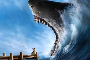 Meg 2 The Trench 2023 Poster Cropped Dog vs Meg