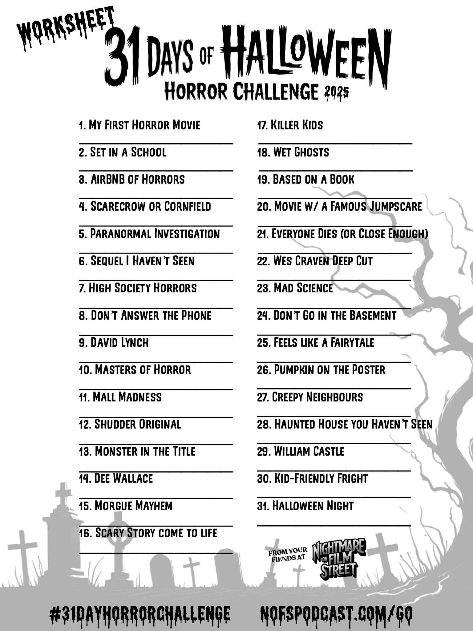 31 day horror challenge 31dayhorrorchallenge horror movie halloween watchlist nightmare on film street 4