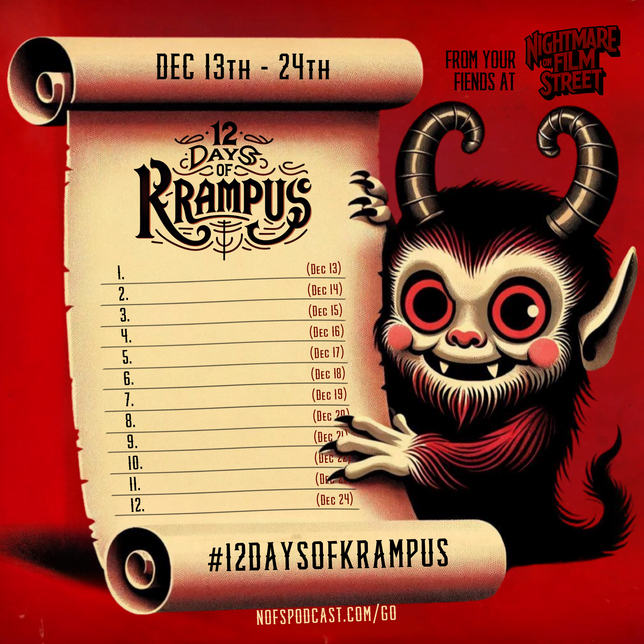 12 Days of Krampus #12DaysofKrampus Christmas Holiday Horror Movie Challenge