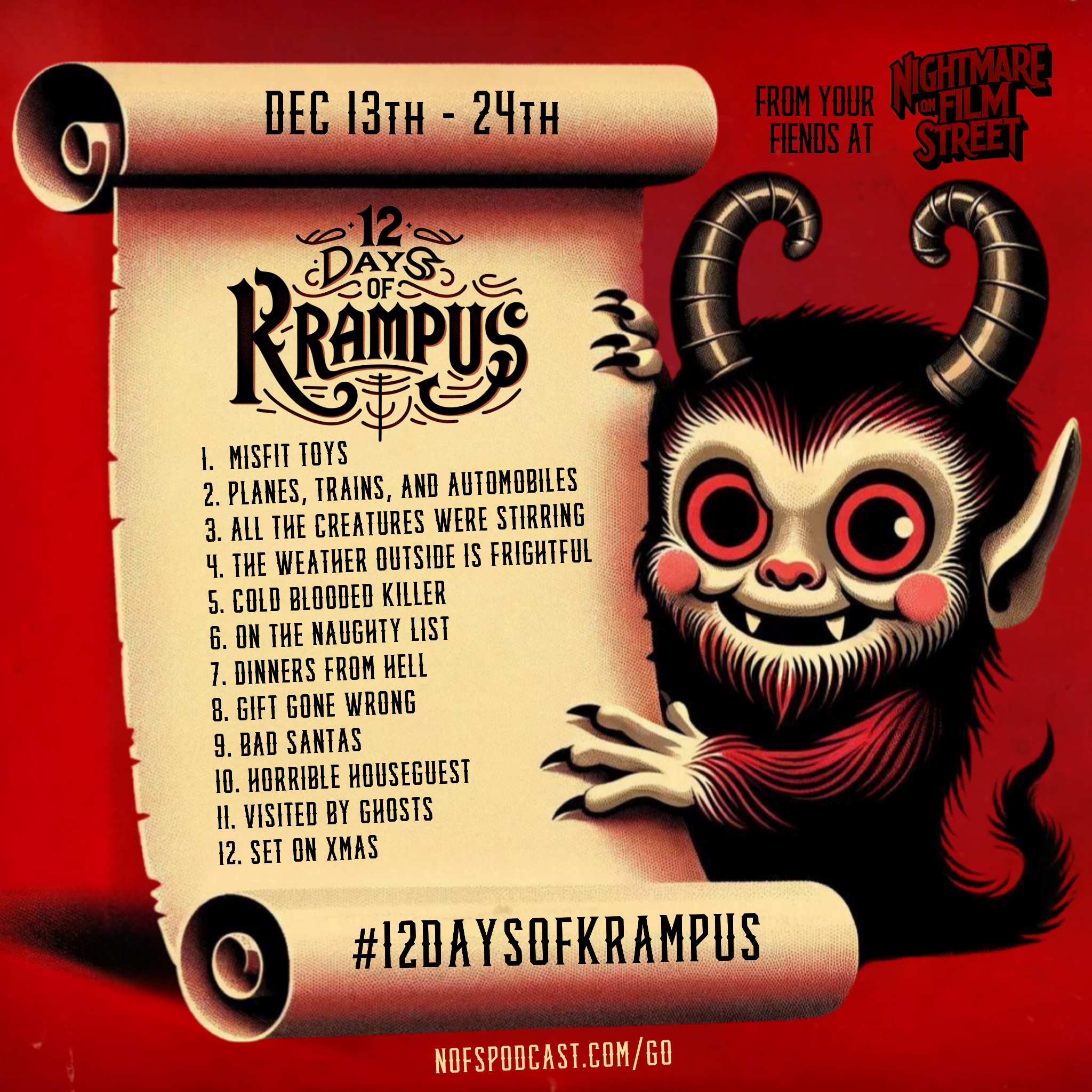 12 Days of Krampus #12DaysofKrampus Christmas Holiday Horror Movie Challenge